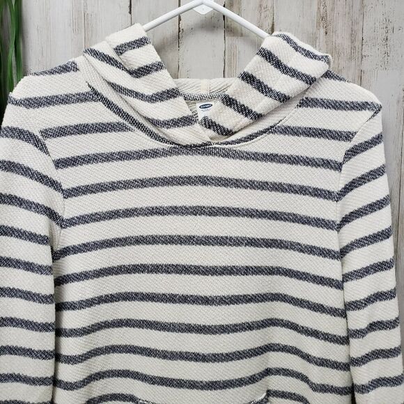 Old Navy Striped Hoodie Sweater Beige Black Size Small - Picture 4 of 8